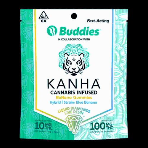 420 PROMO Kanha x Buddies NANO Gummies 100mg BaNano (Blue Banana)